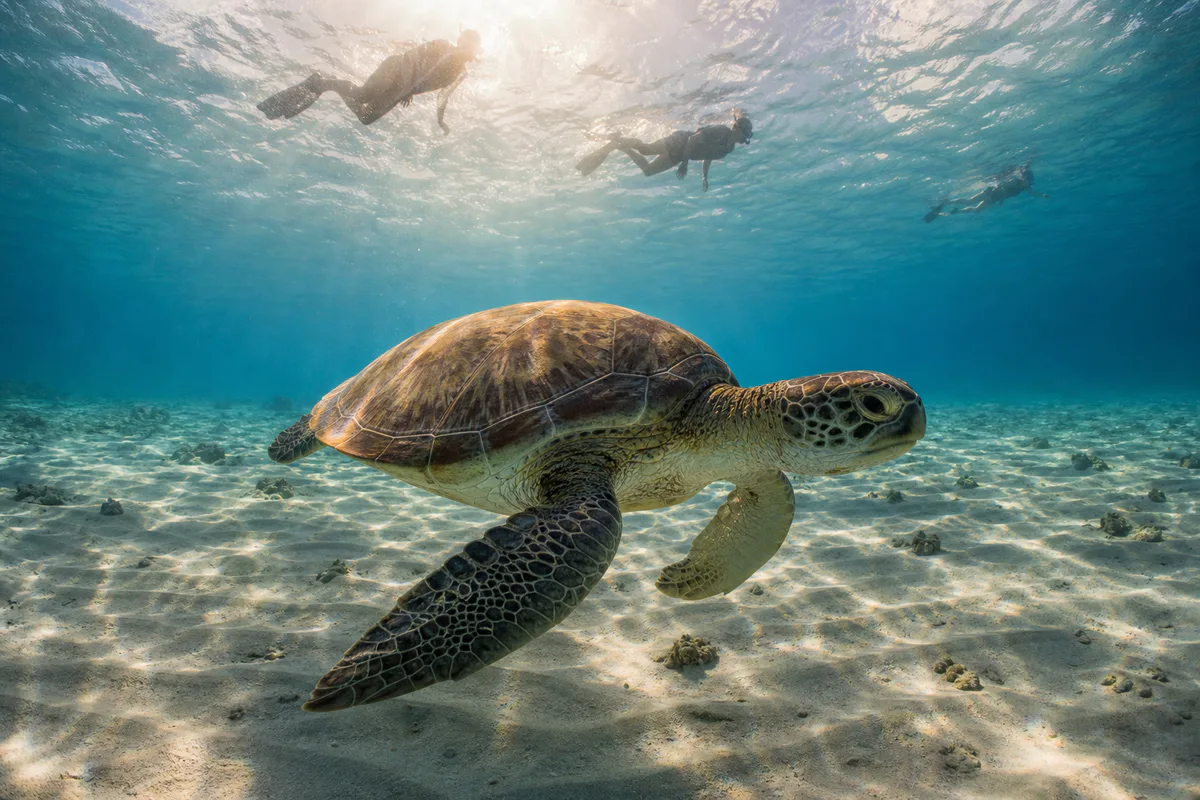 Snorkelling with sea turtles
