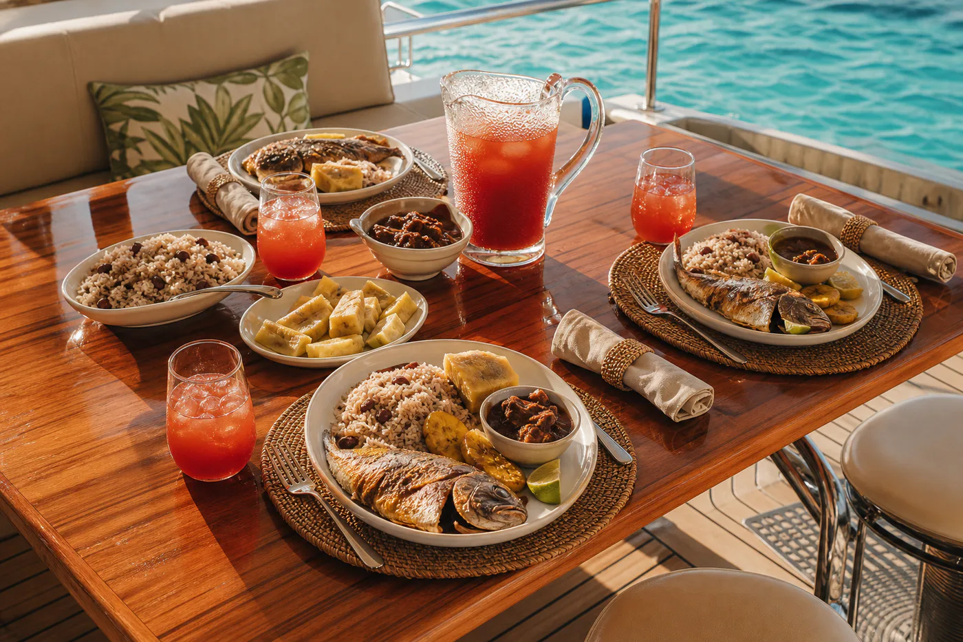 Bajan lunch on the back deck