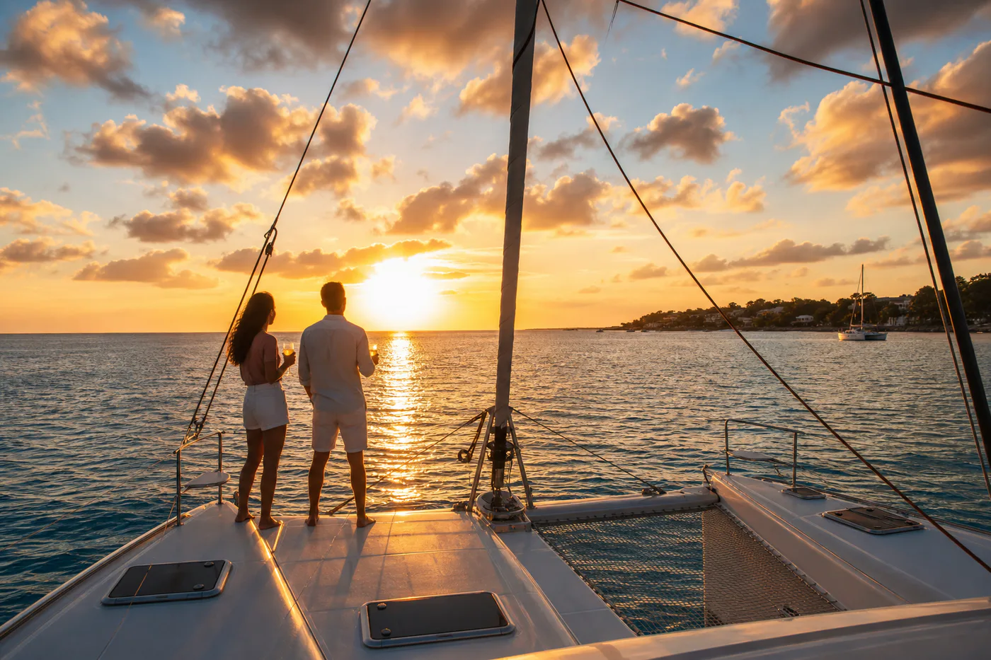 Sunset on the bow